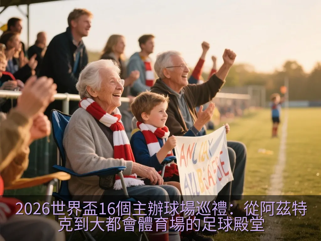 宏偉體育場內景概念圖，展現燦爛的聚光燈與看台上繽紛的球迷色彩